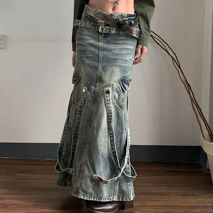 Trumpet Skirt for Women Denim Skirt Girl Long Skirts for Women Slim Fit  Spanking New Denim Skirt