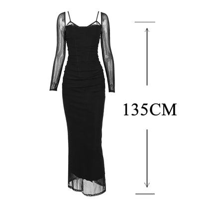 Winter Black Formal Occasion Dresses Elegant and Beautiful Long Sleeve Bodycon Party Evening Dresses Long Vestidos