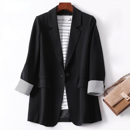 Women's Long Sleeved Spring Casual Blazer New Fashion Business Solid Color Blazer Women's Office Blazer Women's Coat Jacket