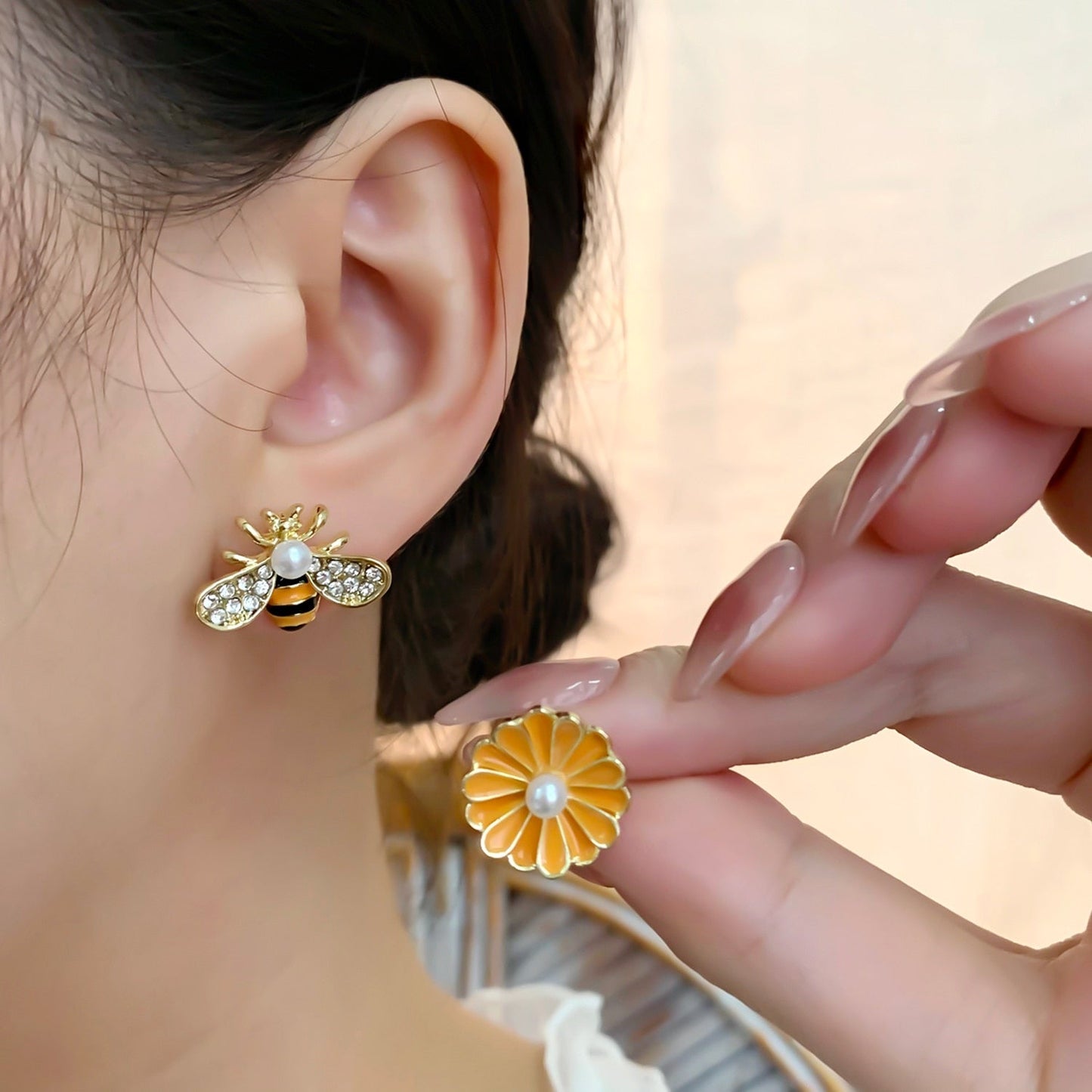 New Luxury Zircon Water Drop Earrings for Women Korean Fashion Rhinestone Opal Flower Geometrical Earring Girl Unusual Jewelry