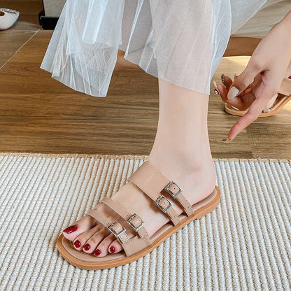 lovwvol New summer slippers for women in The fashion design Wear casual sandals outside Flat shoes Large size 41-43