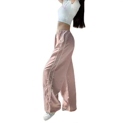 lovwvol Y2K women vintage Baggy Cargo Pants for Women Drawstring Elastic Low Waist Parachute Pants Sweatpants Loose Hippie Pant Trousers