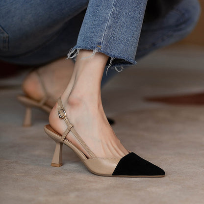 lovwvol High Heels Summer 2023 New Arrival Fashion Buckle Pointed Heel Sandals Women Comfort Simplicity