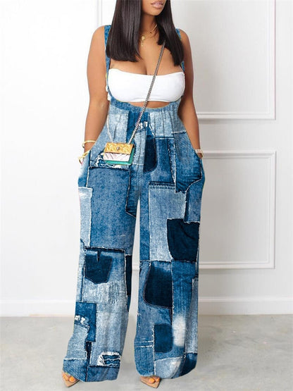 Pocket Wide Leg Strappy Jumpsuit