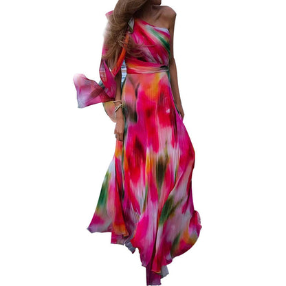 lovwvol Long Dress Women Y2k Party Dresses High Waist Tie Dye Print Elegant Prom Dress Sexy Work Maxi Beach Vacation Vestidos