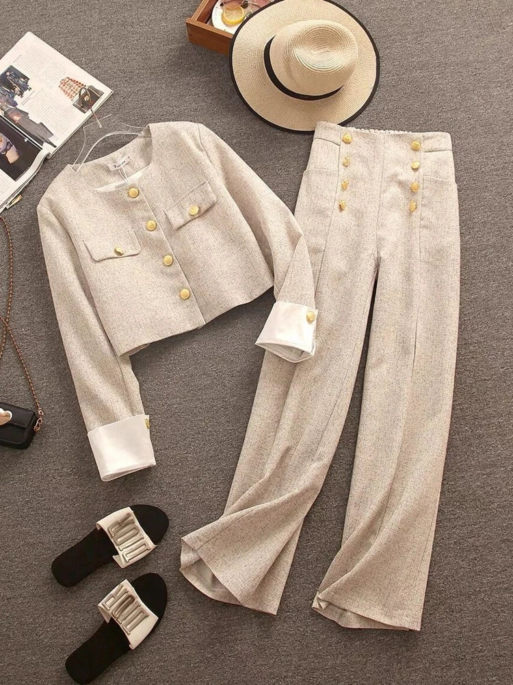 lovwvol High End Small Fragrance Two Piece Set Women Jacket Coat + Pant Sets Fashion Casual 2 Piece Sets Women Outfit