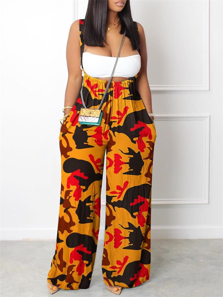 Pocket Wide Leg Strappy Jumpsuit