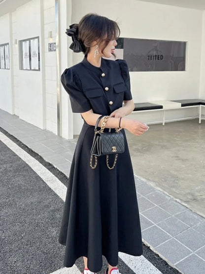 Fashion Korean Sweet Elegant 2 Piece Set Spring Summer Office Lady Skirt Suits Ruffles Polo Collar Knee-length Dresses for Women