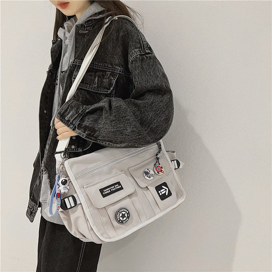 Harajuku Men Nylon Crossbody Bags for Women Messenger Bag Girls School Book Bags Youth Canvas Handbags Shoulder Bag Sac Bolsas