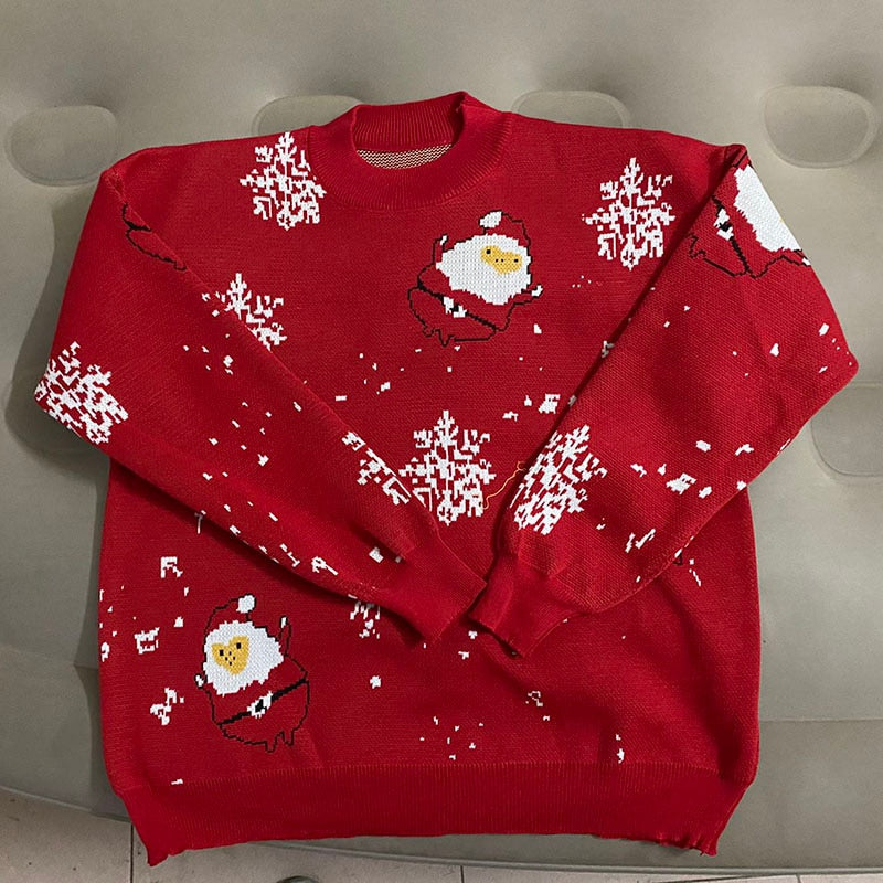 lovwvol Lovers Wear Santa Claus Sweater Autumn And Winter Loose Thick Sweater Men And Women