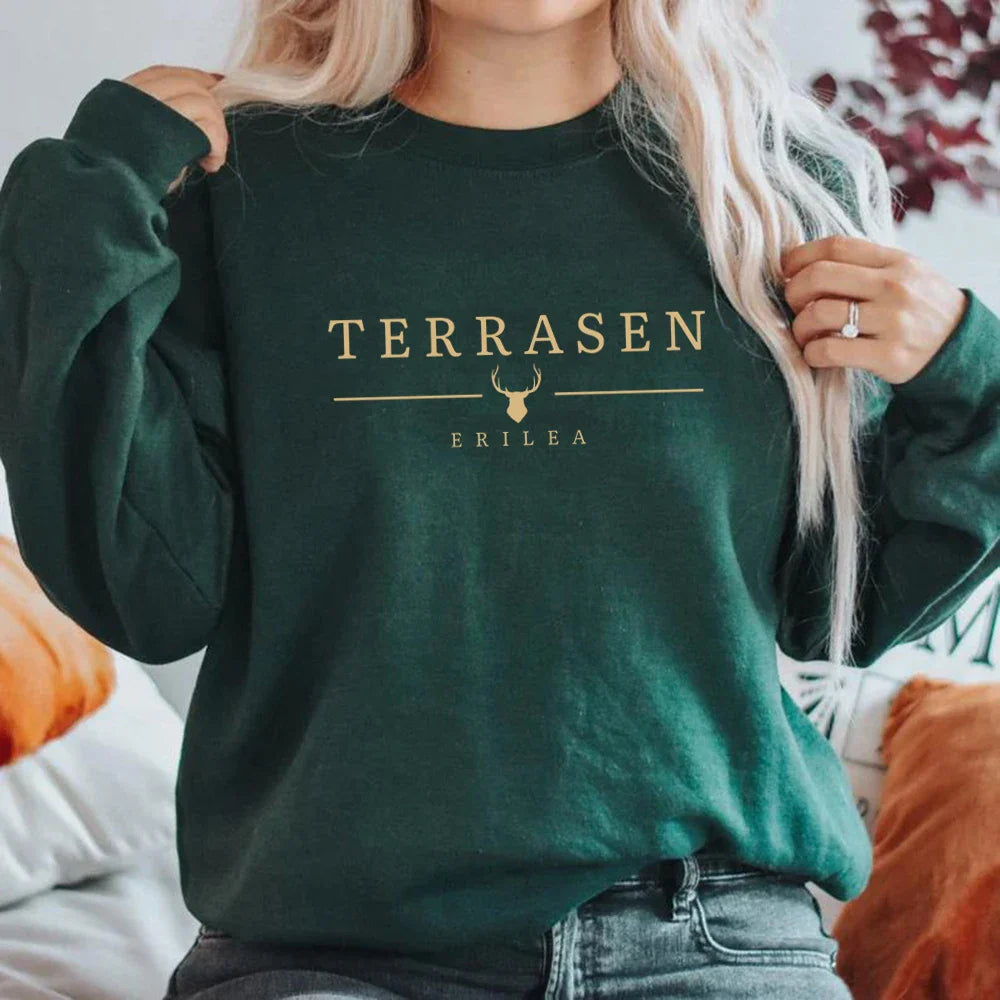 lovwvol Sweatshirt Throne of Glass Hoodie Women Crewneck Sweatshirts Bookish Pullover Gift for The Rhysand Fan Casual Tops