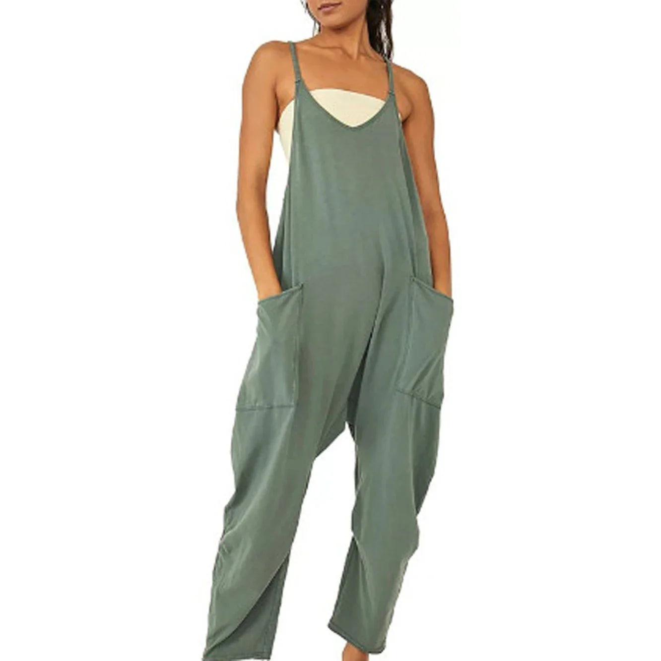 lovwvol  -  The Hot New Fashion For Women's Clothing In Autumn Is The Zipper StrapJumpsuit In Solid Color And Wide Butt Pants