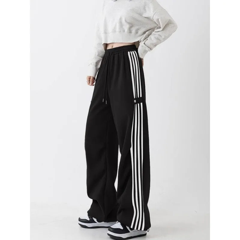 lovwvol   Y2k Striped Swestpants Woman Sports Baggy Korean Fashion Pants Streetwear Cargo Harajuku Spring Trousers Vintage Aesthetic