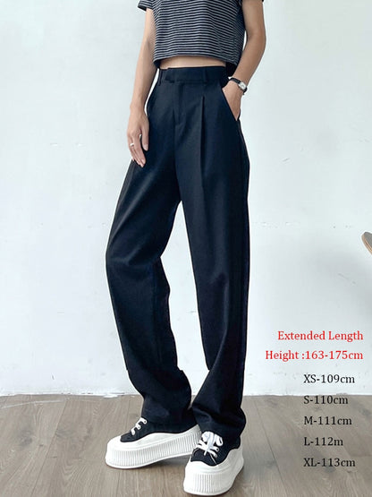 Wide Leg Pants Women Korean Fashion Casual Loose Straight Female Trousers High Waist Office Ladies Suits Pants