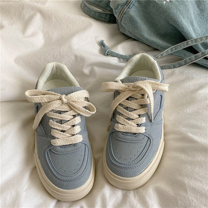 Green Platform Sneakers Women Vulcanized Shoes Spring Autumn Leather Ladies Designer Casual Lace Up Flat Shoes Sneakers Woman