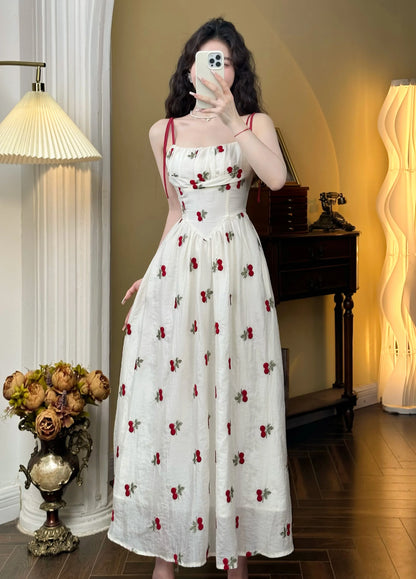 lovwvol Sweet Elegant Strap Dress Women Casual Floral Fairy Midi Dress Female 2024 Summer Fashion Korean Beach Vacation Dress Casual Y2k