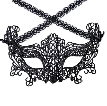 Women Hollow Lace Masquerade Face Mask Sexy Cosplay Prom Party Props Costume Halloween Masquerade Mask Nightclub Queen Eye Mask