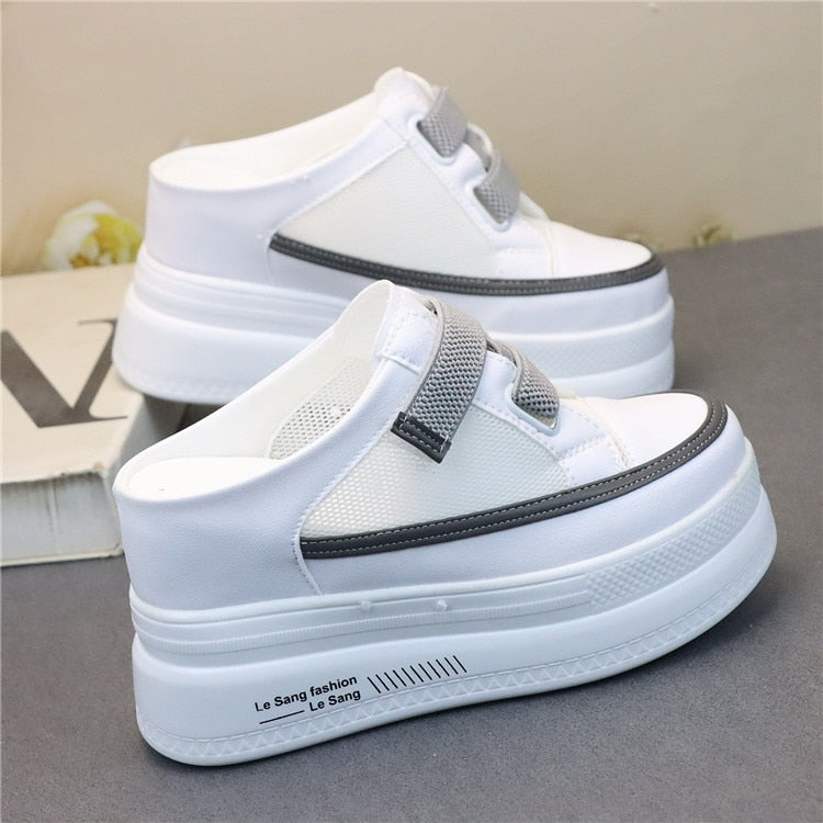 inner height increasing women's shoes Ladies Platform Sneakers Outdoor Breathable Mesh Wedges Comfortable