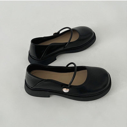 New Summer Simple Black All-match Ballet With Skirt Flat Shoes Women's Casual French Style Mary Jane Shoes