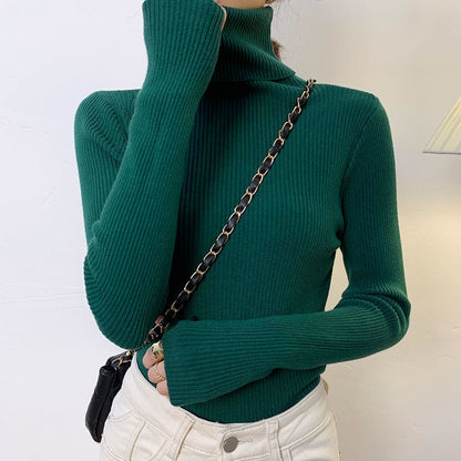 lovwvol Harajuku Pullover Turtleneck Sweater Women Fall Soft Knit Sweater Slim Elastic Korean Simple Basic Cheap Jumper Solid Tops