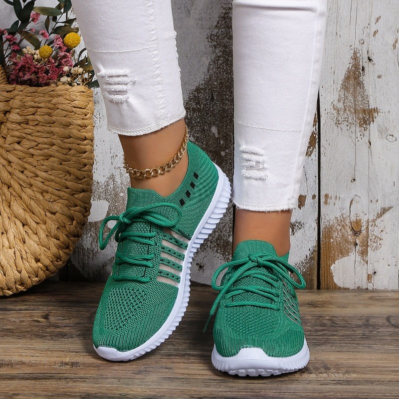 Autumn New Platform Shoes for Women  Fashion Lace Up Breathable Sneakers for Women Outdoor Durable Ladies Vulcanized Shoes