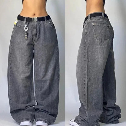 lovwvol Y2K Baggy Jeans Womens New Multi-pocket Washed Vintage Jeans Harajuku Oversized Denim Pants High Waist Wide Leg Pants Trousers