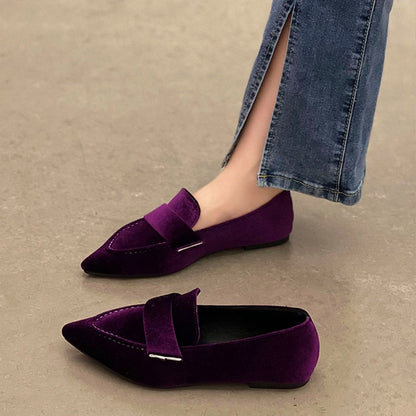 Women Flats Ballet Dance Pointed Toe Sandals Shoes  Spring New Designer Loafers Shoes Suede Casual Sport Walking Zapatillas