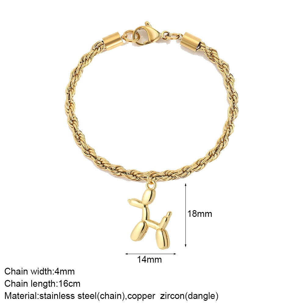 Cute Heart Love Sun Angel Charms Bracelet for Women Evil Blue Eye Gold Color Stainless Steel Chain Copper CZ Dangle Bangle