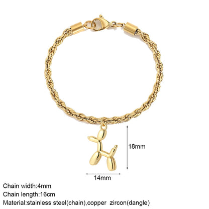 Cute Heart Love Sun Angel Charms Bracelet for Women Evil Blue Eye Gold Color Stainless Steel Chain Copper CZ Dangle Bangle