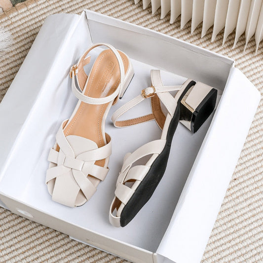 2023 summer women's sandals roman style fashion design party and work wear ladies casual shoes High heel Large size 41-43