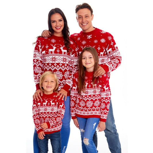 lovwvol Xmas Pyjamas Family Mom and Daughter Matching Clothes Cotton Sweater Merry Christmas Print Matching Christmas Outfits for Family