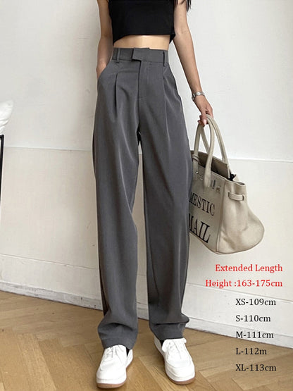 Wide Leg Pants Women Korean Fashion Casual Loose Straight Female Trousers High Waist Office Ladies Suits Pants