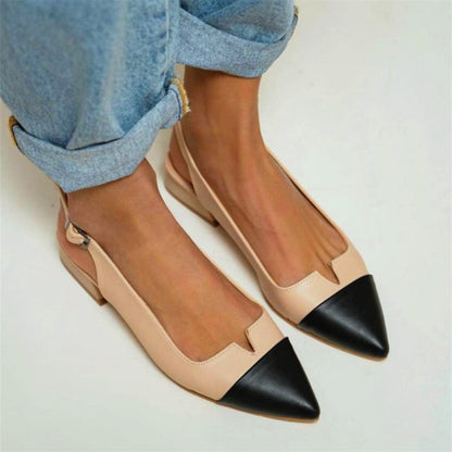 lovwvol Sandals Women Summer  Casual College Mixed Color Buckle Empty Fashion Pointy Simplicity Elegant Woman Shoes With Low Heels