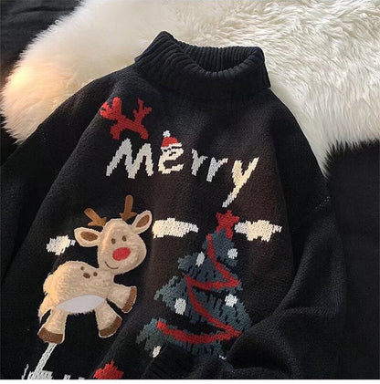 lovwvol Turtleneck Men & Women Ugly Man Christmas Sweater Christmas Jumper Couple damen pullover pull de noel homme moche