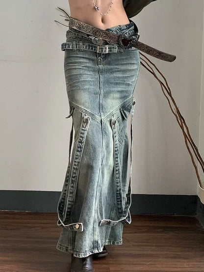 Trumpet Skirt for Women Denim Skirt Girl Long Skirts for Women Slim Fit  Spanking New Denim Skirt