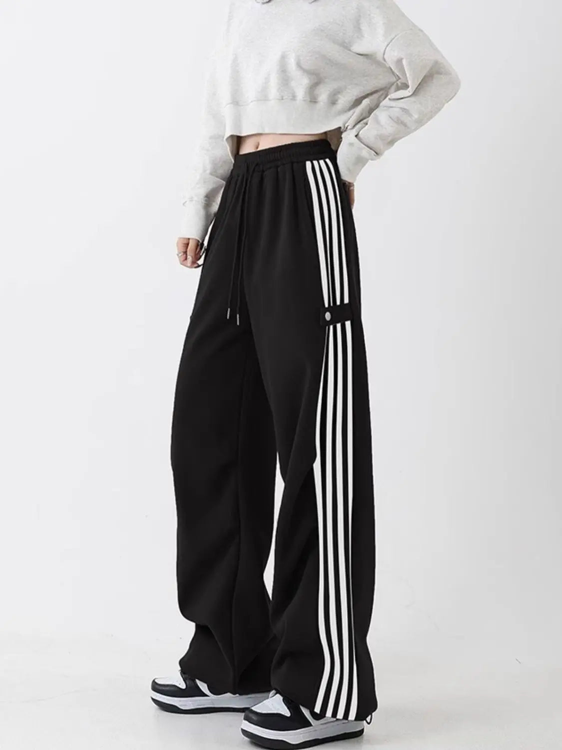 lovwvol   Y2k Striped Swestpants Woman Sports Baggy Korean Fashion Pants Streetwear Cargo Harajuku Spring Trousers Vintage Aesthetic