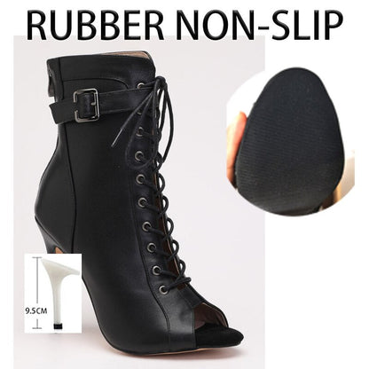 New Sexy Women Black High Heels Party Women's shoes For Latin Dancing Outdoor Stilettos Booties Plus Size