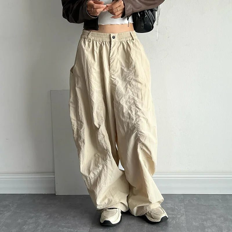 lovwvol Y2k Baggy Cargo Pants Women Summer Vintage Streetwear Parachute Harajuku Sweatpants Hip Hop Oversize Jogger Wide Trousers