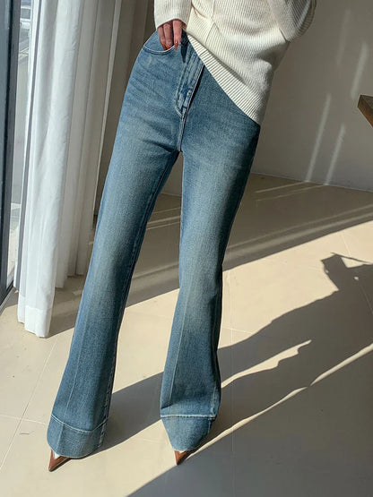 lovwvol Tall Girl Friendly Flared Jeans 90s Vintage Y2k Jeans Women Streetwear Korean Style Bootcut Pants High Waist Trousers