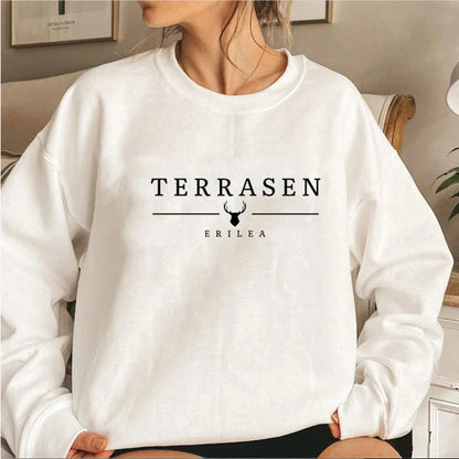 lovwvol Sweatshirt Throne of Glass Hoodie Women Crewneck Sweatshirts Bookish Pullover Gift for The Rhysand Fan Casual Tops