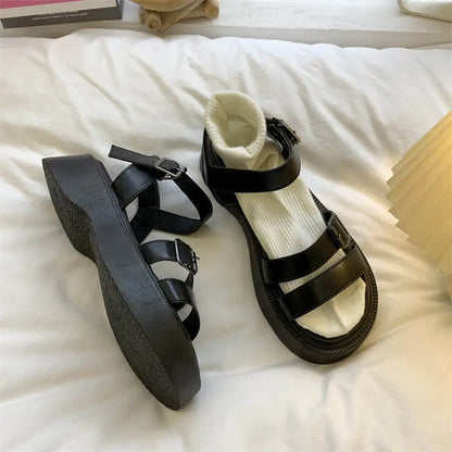 Summer Causal Ladies Flat shoes woman Flat Platform Sandals Women Open Toe Gladiator wedges Women Shoes sandals