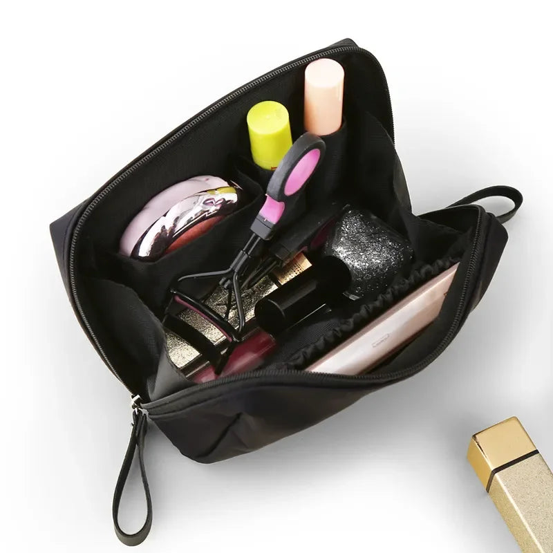 New Makeup Bag Simple Solid Color Cosmetic Bag for Women Pouch Toiletry Bag Waterproof Make Up Purses Case Hot