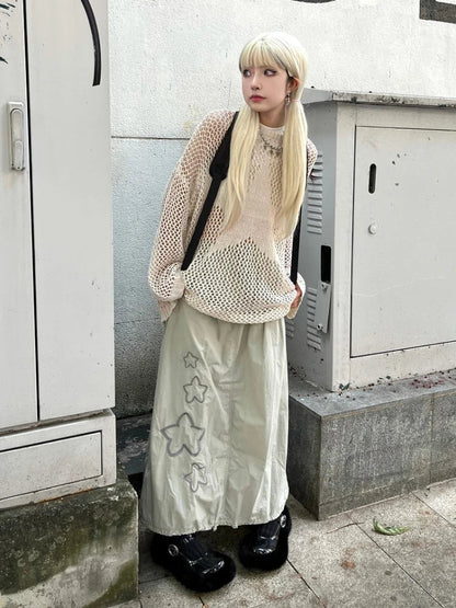 Hollow Knitwear Y2k Aesthetic Thin Sweater Harajuku Streetwear Punk See Through Tops Jumper Ropa De Mujer Fairy Grunge