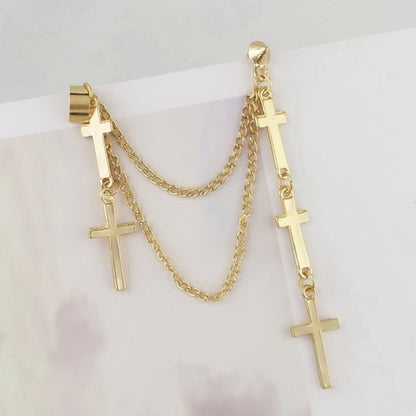 New Vintage Big Cross Long Earrings for Women Simple Cross Drop Earrings Jewelry Girl Party Wedding Birthday Bijoux Gift