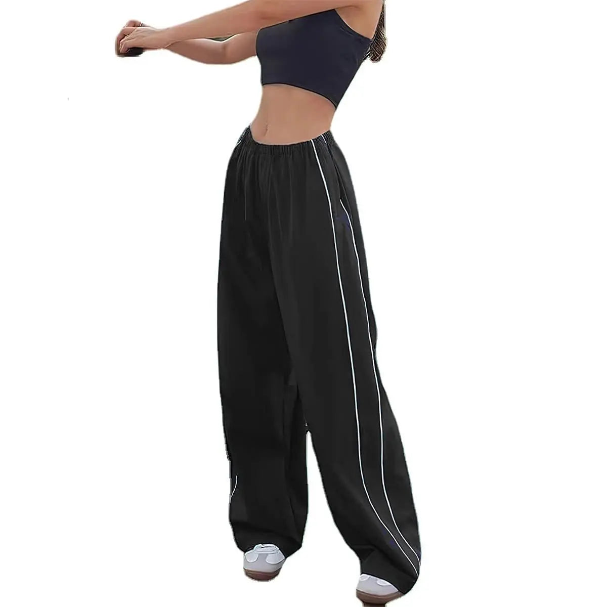 lovwvol Y2K women vintage Baggy Cargo Pants for Women Drawstring Elastic Low Waist Parachute Pants Sweatpants Loose Hippie Pant Trousers