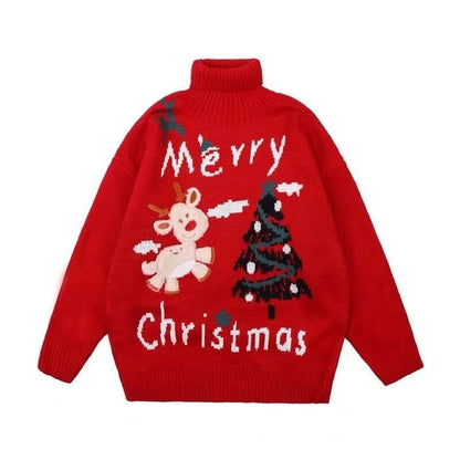 lovwvol Turtleneck Men & Women Ugly Man Christmas Sweater Christmas Jumper Couple damen pullover pull de noel homme moche