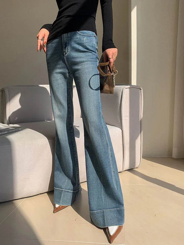 lovwvol Tall Girl Friendly Flared Jeans 90s Vintage Y2k Jeans Women Streetwear Korean Style Bootcut Pants High Waist Trousers