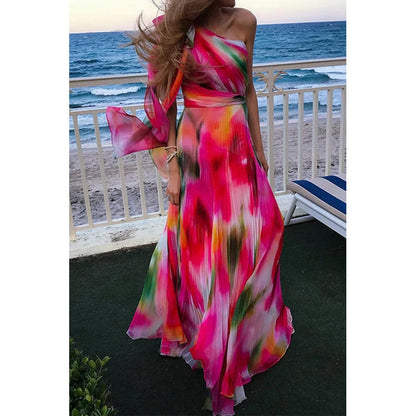 lovwvol Long Dress Women Y2k Party Dresses High Waist Tie Dye Print Elegant Prom Dress Sexy Work Maxi Beach Vacation Vestidos