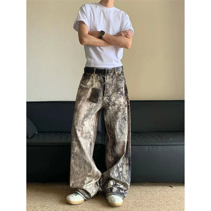 lovwvol  -  Vintage Aesthetic Emo Loose Washed Pants Autumn Women's Casual Harajuku Style Jeans Y2K Wide Leg Punk Baggy Denim Trouser