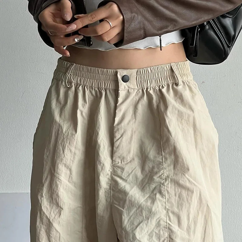 lovwvol Y2k Baggy Cargo Pants Women Summer Vintage Streetwear Parachute Harajuku Sweatpants Hip Hop Oversize Jogger Wide Trousers